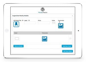 WordPress Augmented Reality Plugin - ipad